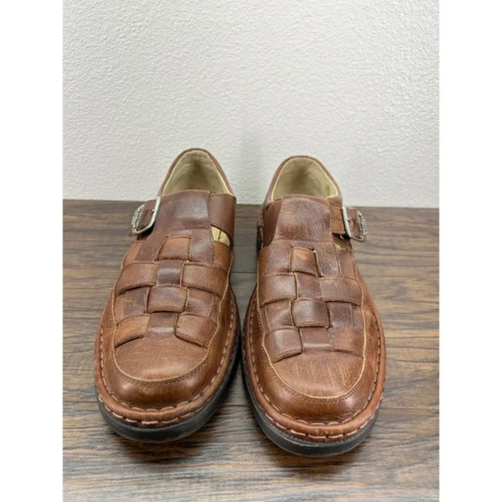 Walker Flex Comfort Men's Brown Leather Fisherman Weave Sandals EU 44‎ US 10